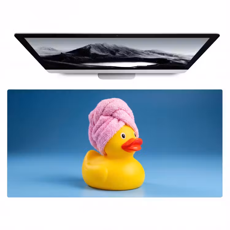Badeend - Handdoek - Blauw Muismat XXL klein -zzz3d