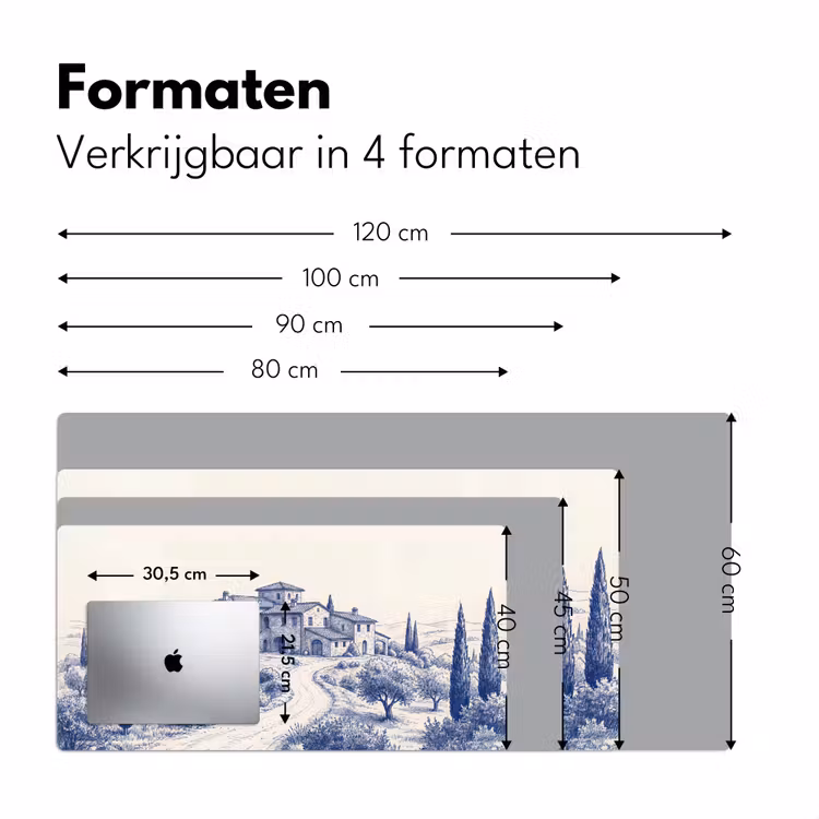 Rustiek - Landgoed - Blauw Muismat XXL klein -sfeer5