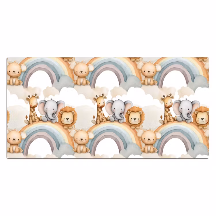 Safari - Regenboog - Kleurrijk Muismat XXL klein 681 -3d_leeg