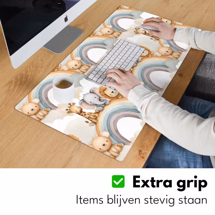Safari - Regenboog - Kleurrijk Muismat XXL klein 681 -sfeer3