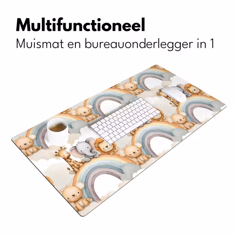 Safari - Regenboog - Kleurrijk Muismat XXL klein 681 -sfeer4