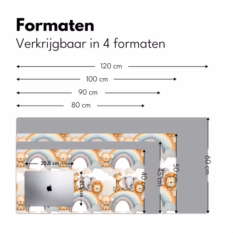Safari - Regenboog - Kleurrijk Muismat XXL klein 681 -sfeer5