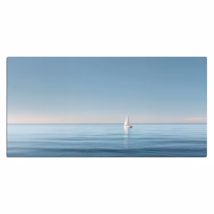 Zeilbootje - Kalme zee - Helderblauwe hemel Muismat XXL klein -3d_leeg