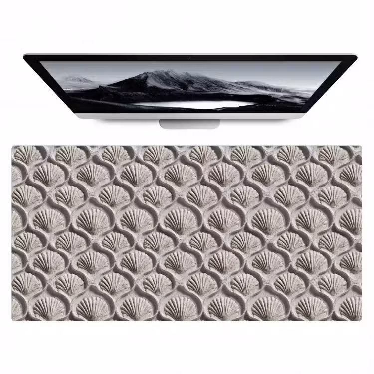 Zand - Schelpenvorm - Grijs Muismat XXL klein 681 -zzz3d