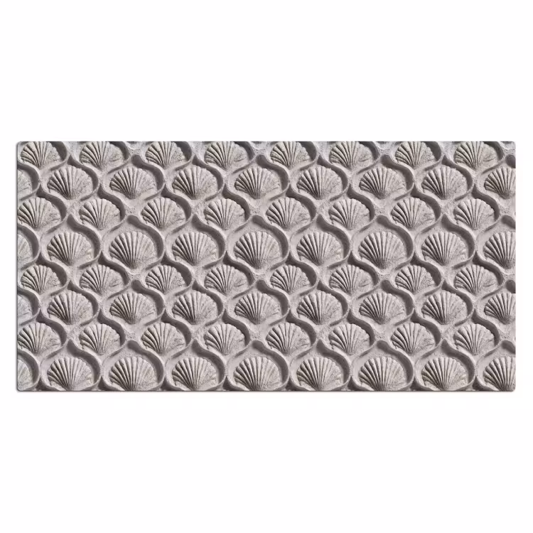 Zand - Schelpenvorm - Grijs Muismat XXL klein 681 -3d_leeg