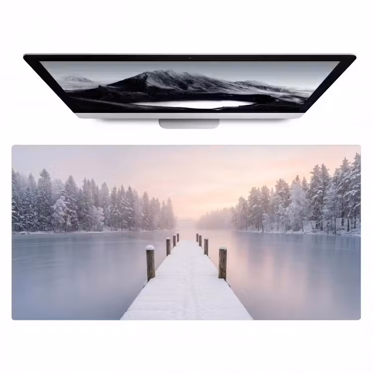 Steiger - Meer - Mist - Winter - Serene Muismat XXL klein -zzz3d