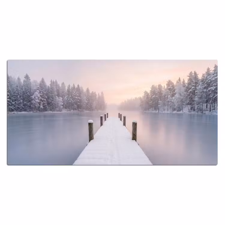 Steiger - Meer - Mist - Winter - Serene Muismat XXL klein -3d_leeg