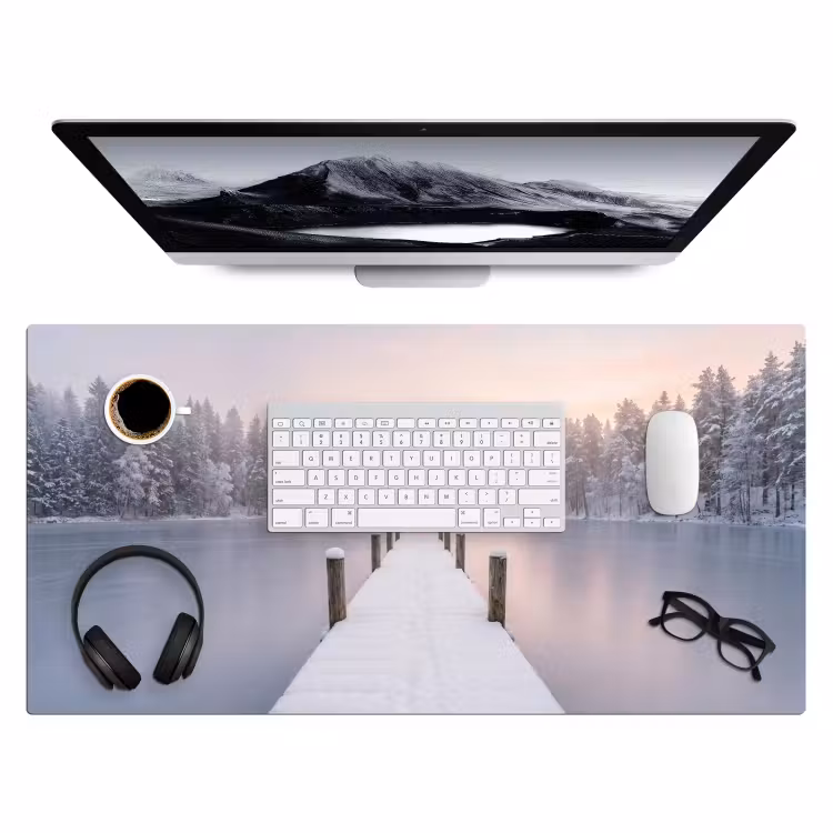 Steiger - Meer - Mist - Winter - Serene Muismat XXL klein -3d