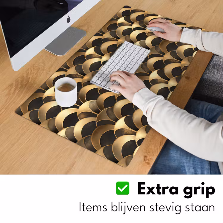 Schubben - Structuur - Goud Muismat XXL klein 681 -sfeer3