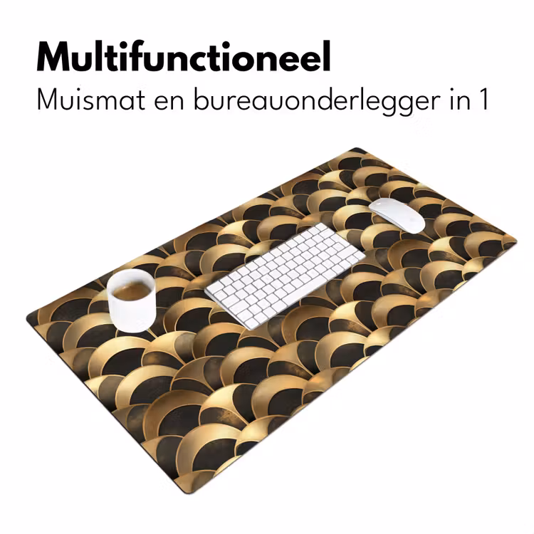 Schubben - Structuur - Goud Muismat XXL klein 681 -sfeer4