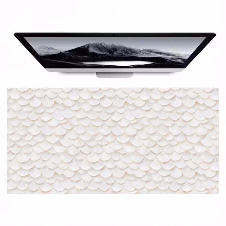 Schubben - Wit - Elegant Muismat XXL klein 681 -zzz3d