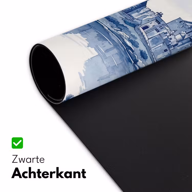 Schots - Kasteel - Blauw - Aquarel Muismat XXL klein -sfeer2