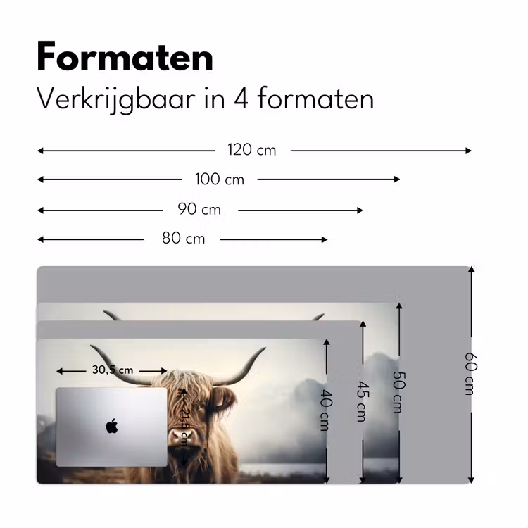 Schotse hooglander - Hoorns - Landschap Muismat XXL klein -sfeer5