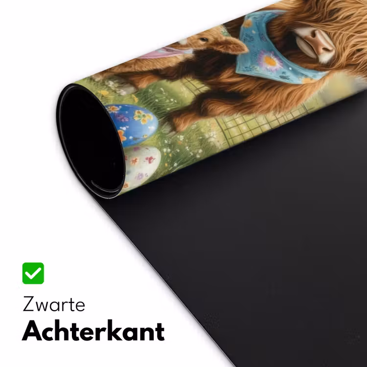 Schotsehooglanders - Paaseieren - Lente Muismat XXL klein -sfeer2