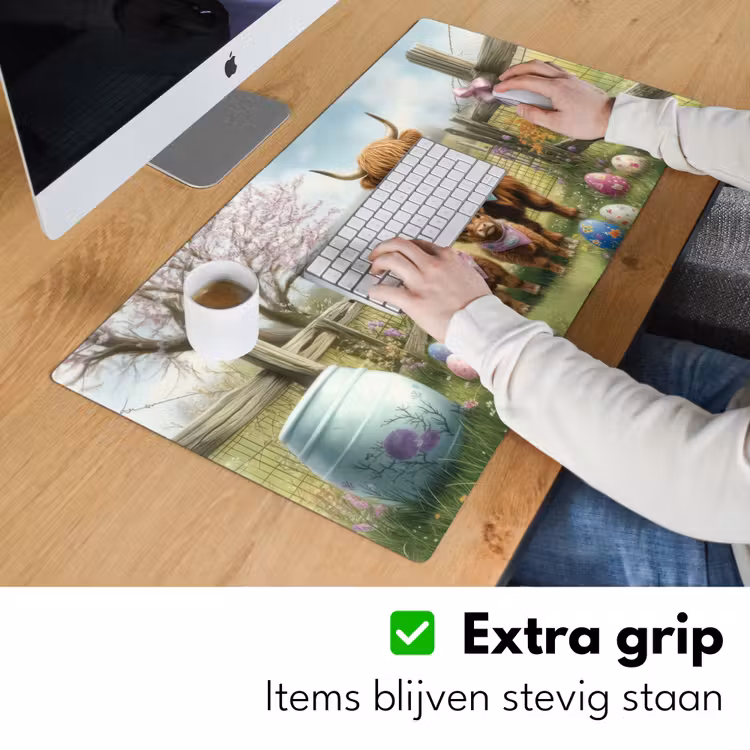 Schotsehooglanders - Paaseieren - Lente Muismat XXL klein -sfeer3