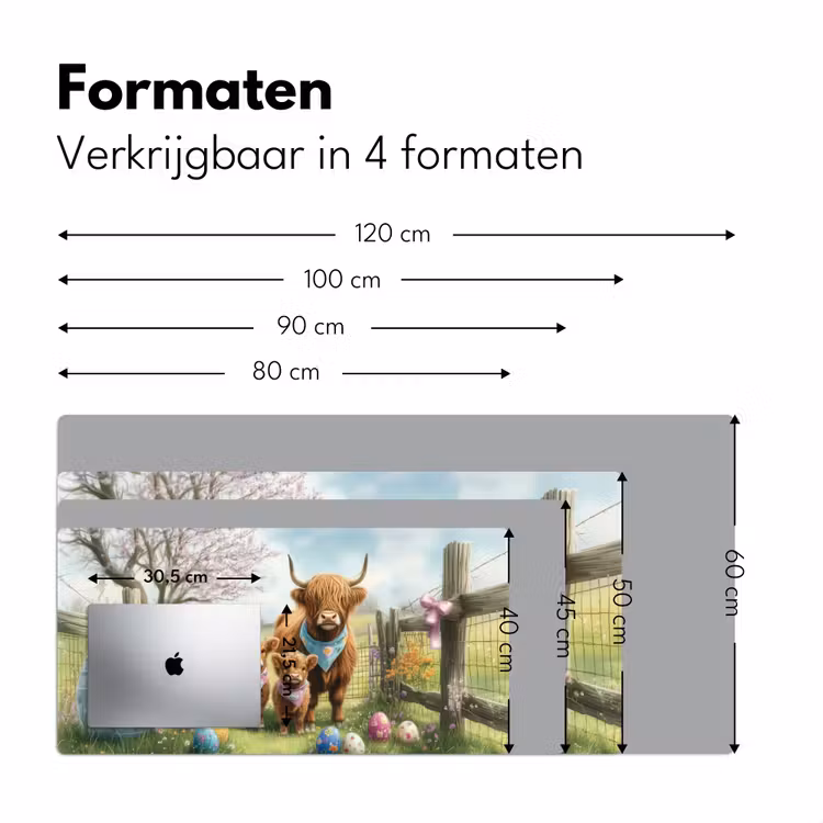 Schotsehooglanders - Paaseieren - Lente Muismat XXL klein -sfeer5