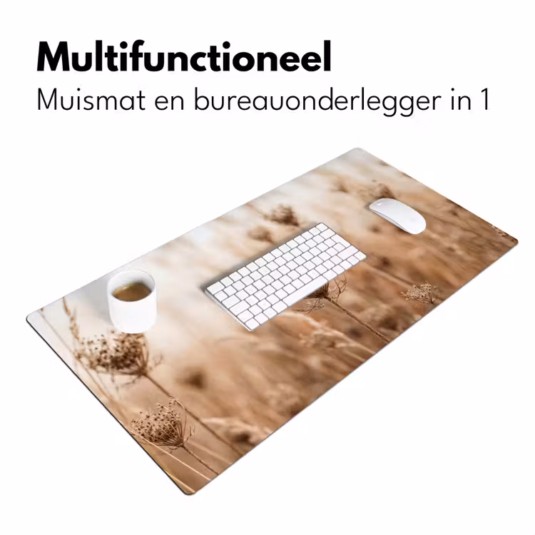 Schermbloem - Droogbloem - Winter - Beige - Minimalistisch Muismat XXL klein -sfeer4