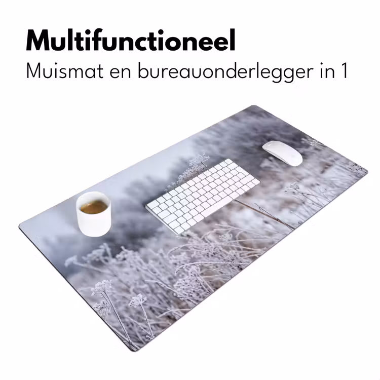Schermbloem - Rijp - Kristallen - Winter - Delicaat Muismat XXL klein -sfeer4