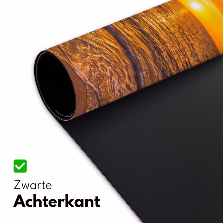 Zee - Kust - Zonsondergang - Natuur - Oranje Muismat XXL klein -sfeer2