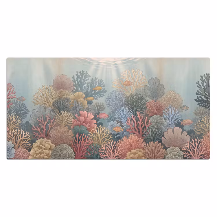 Zee - Koraal - Vis - Natuur - Kleurrijk Muismat XXL klein -3d_leeg