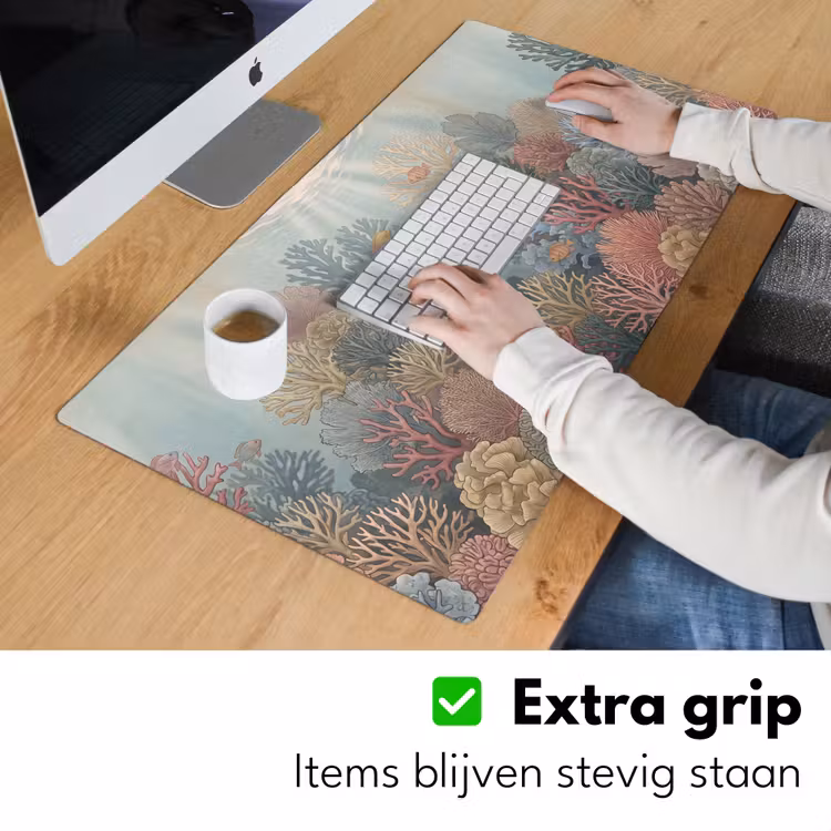 Zee - Koraal - Vis - Natuur - Kleurrijk Muismat XXL klein -sfeer3