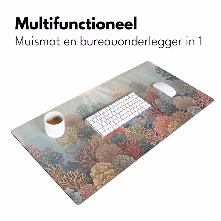 Zee - Koraal - Vis - Natuur - Kleurrijk Muismat XXL klein -sfeer4