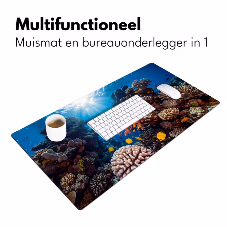 Zee - Koraalrif - Natuur - Levendig - Blauw Muismat XXL klein -sfeer4