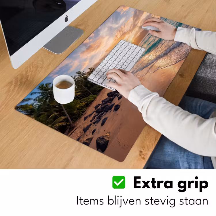 Zee - Berg - Landschap - Tropisch - Goud Muismat XXL klein -sfeer3