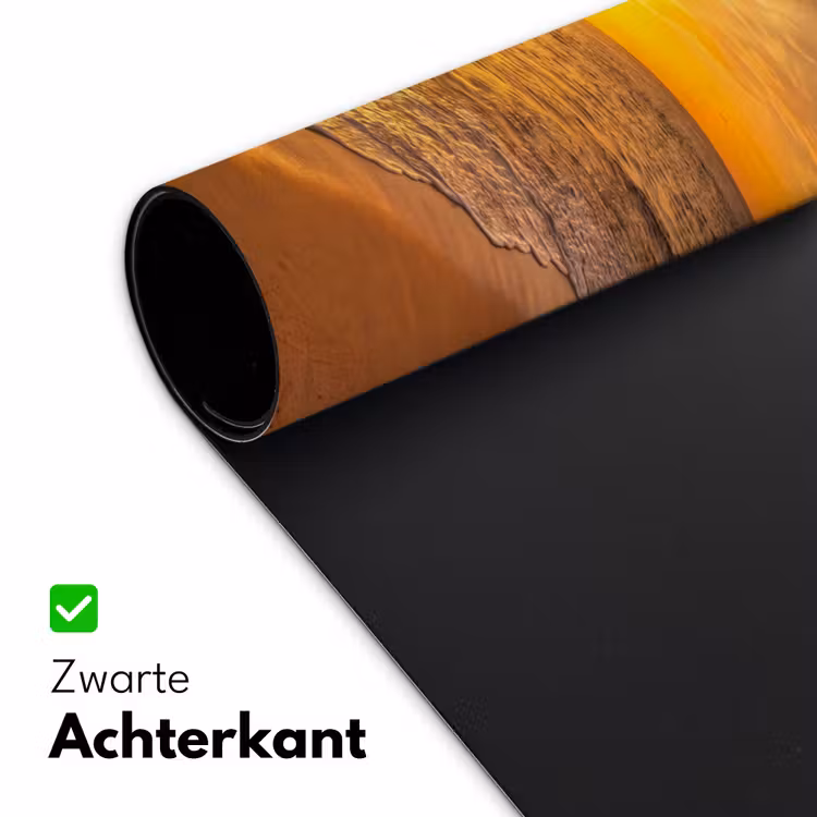Zee - Zonsondergang - Golven - Kust - Oranje Muismat XXL klein -sfeer2