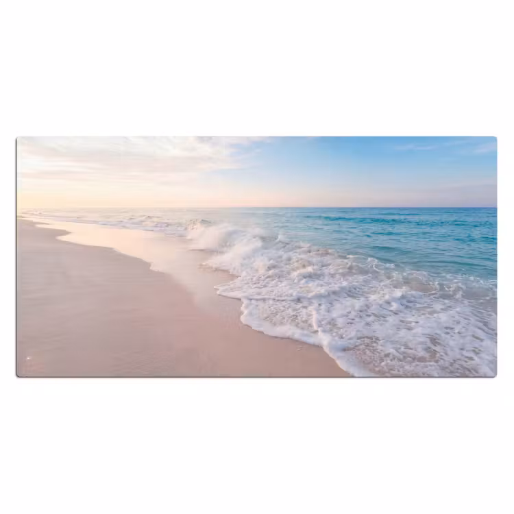 Zee - Golven - Strand - Natuur - Wit Muismat XXL klein -3d_leeg