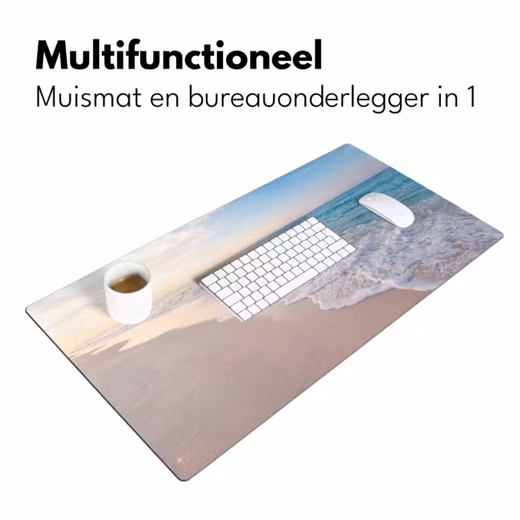 Zee - Golven - Strand - Natuur - Wit Muismat XXL klein -sfeer4