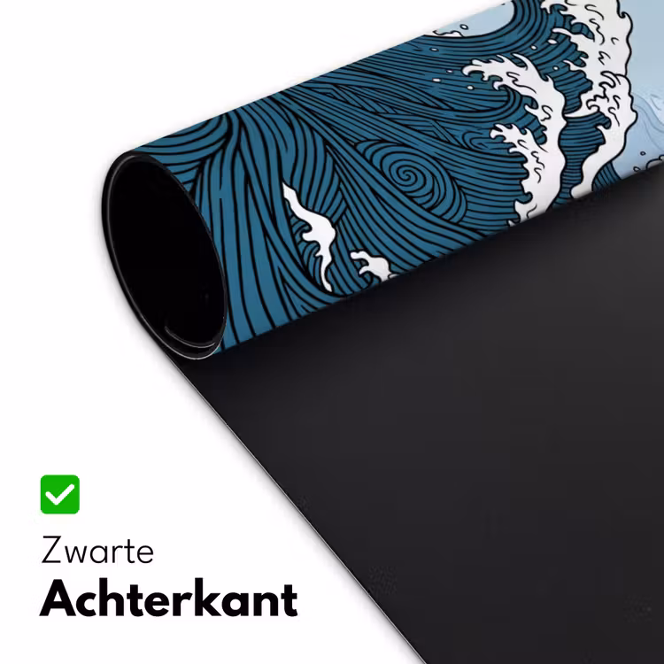 Zee - Golven - Japans - Natuur - Blauw Muismat XXL klein -sfeer2