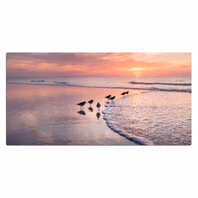 Meeuwen - Strand - Zee - Roze Muismat XXL klein -3d_leeg