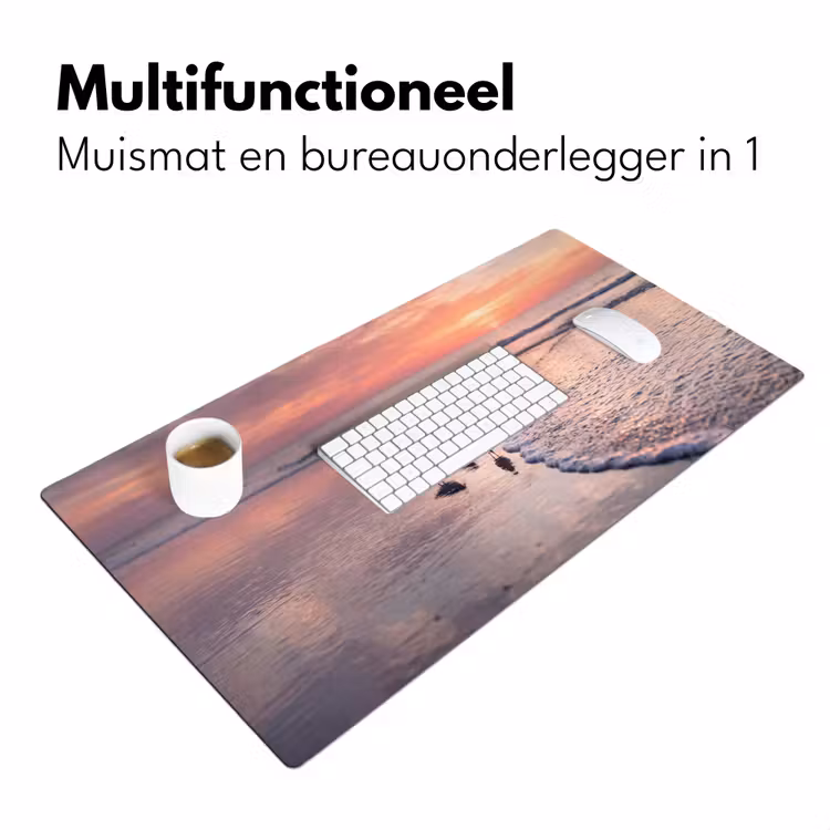 Meeuwen - Strand - Zee - Roze Muismat XXL klein -sfeer4