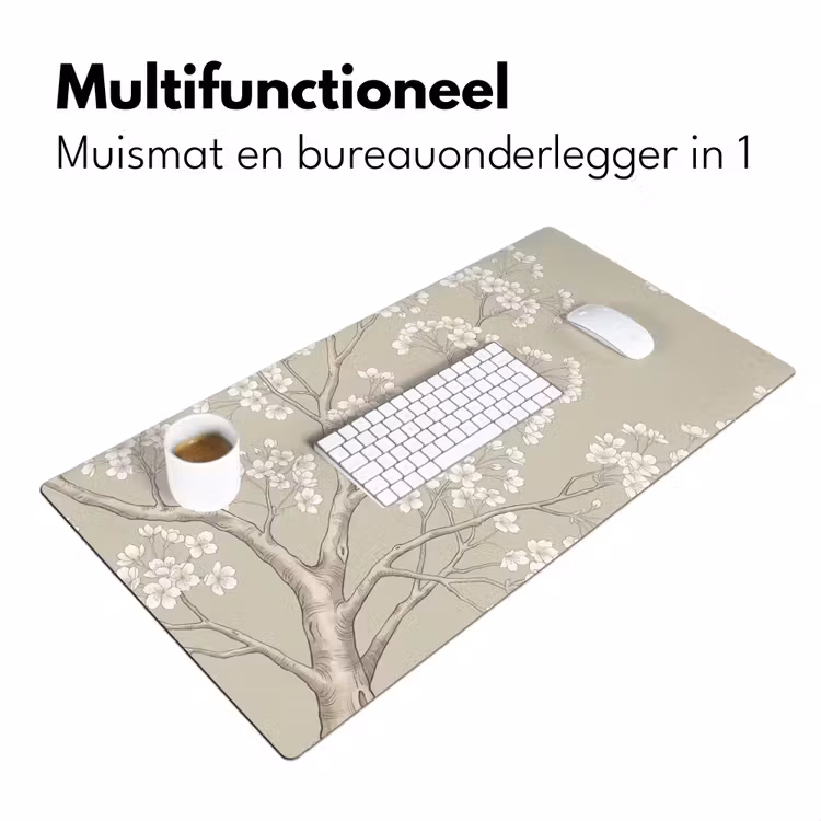 Sereen - Bloesem - Wit Muismat XXL klein -sfeer4