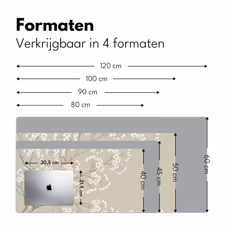 Sereen - Bloesem - Wit Muismat XXL klein -sfeer5