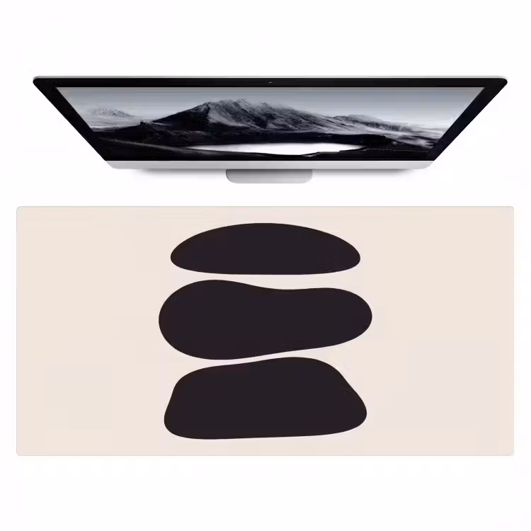 Desk Mat - Shapes - Organic - Black - Vormen - Organisch - Zwart Muismat XXL klein