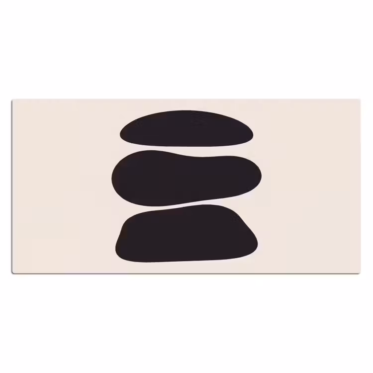 Desk Mat - Shapes - Organic - Black - Vormen - Organisch - Zwart Muismat XXL klein