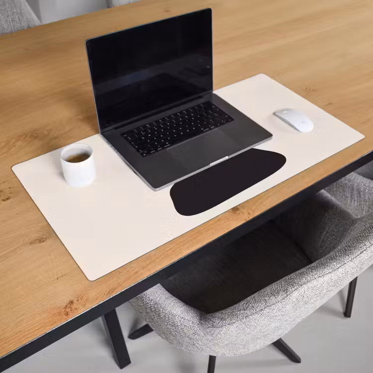 Desk Mat - Shapes - Organic - Black - Vormen - Organisch - Zwart Muismat XXL klein
