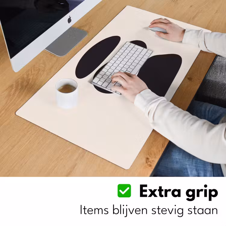 Desk Mat - Shapes - Organic - Black - Vormen - Organisch - Zwart Muismat XXL klein