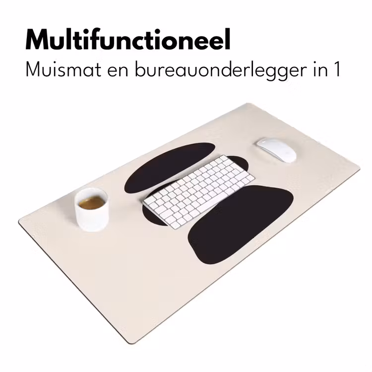 Desk Mat - Shapes - Organic - Black - Vormen - Organisch - Zwart Muismat XXL klein