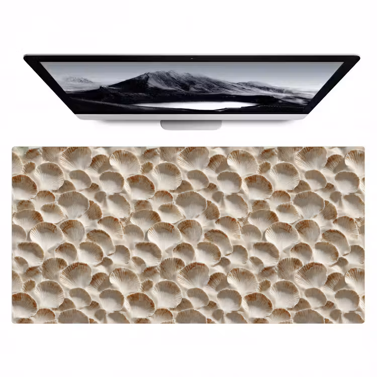 Schelpen - Waaiervorm - Wit Muismat XXL klein 681 -zzz3d