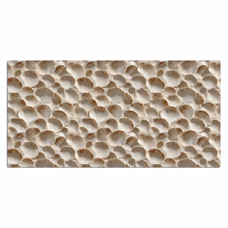 Schelpen - Waaiervorm - Wit Muismat XXL klein 681 -3d_leeg
