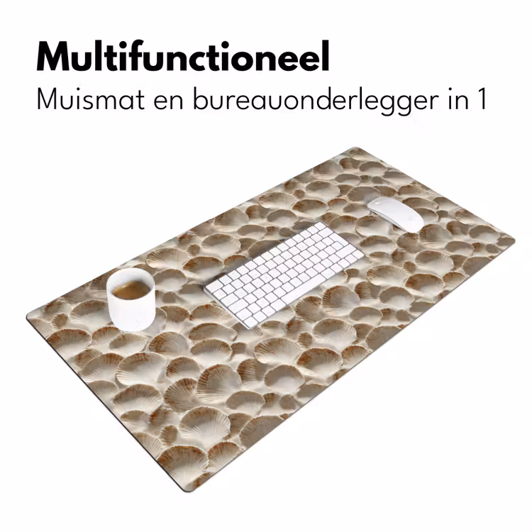 Schelpen - Waaiervorm - Wit Muismat XXL klein 681 -sfeer4