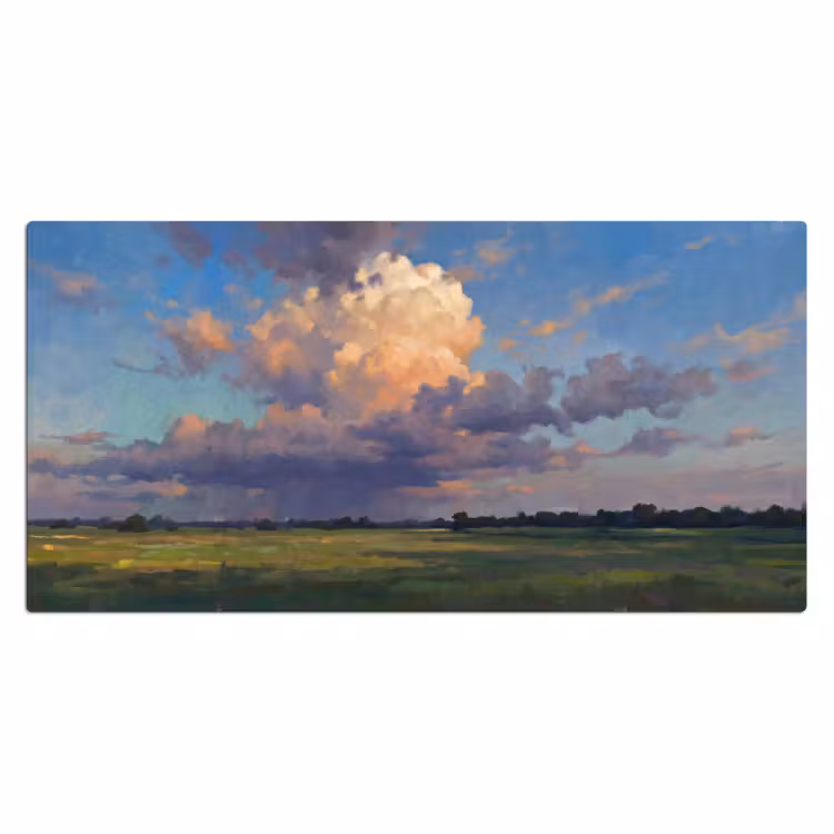Lucht - Wolken - Landschap - Modern - Oranje Muismat XXL klein -3d_leeg