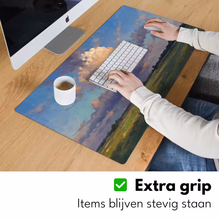 Lucht - Wolken - Landschap - Modern - Oranje Muismat XXL klein -sfeer3
