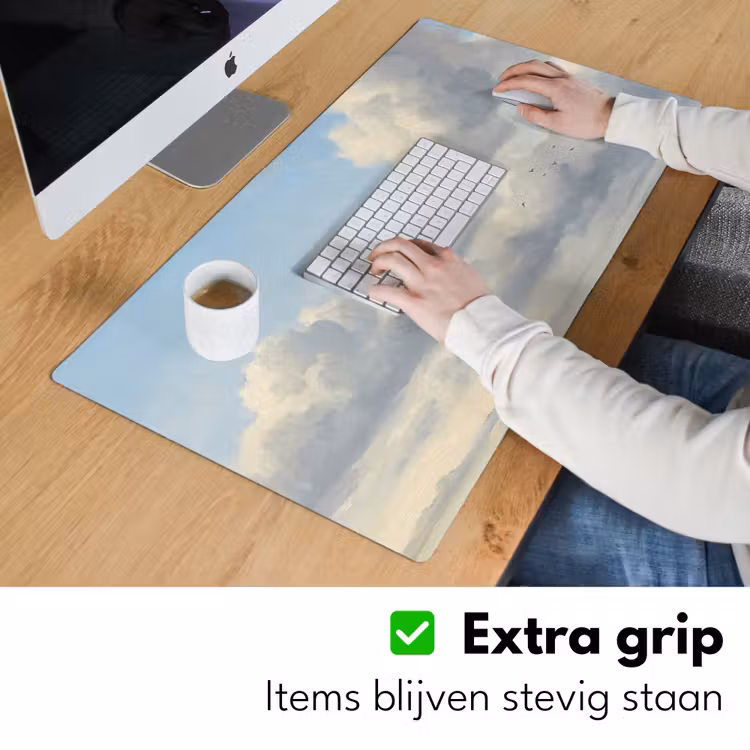 Lucht - Wolken - Natuur - Klassiek - Blauw Muismat XXL klein -sfeer3