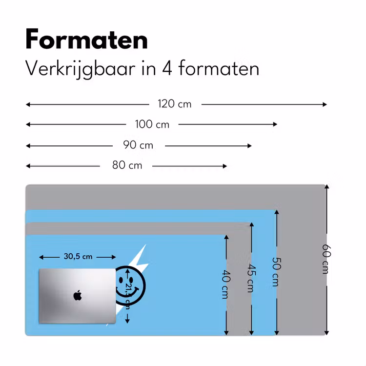 Smiley - Blauw - Bliksem Muismat XXL klein -sfeer5