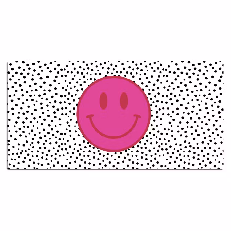 Smiley - Roze - Stippen Muismat XXL klein -3d_leeg
