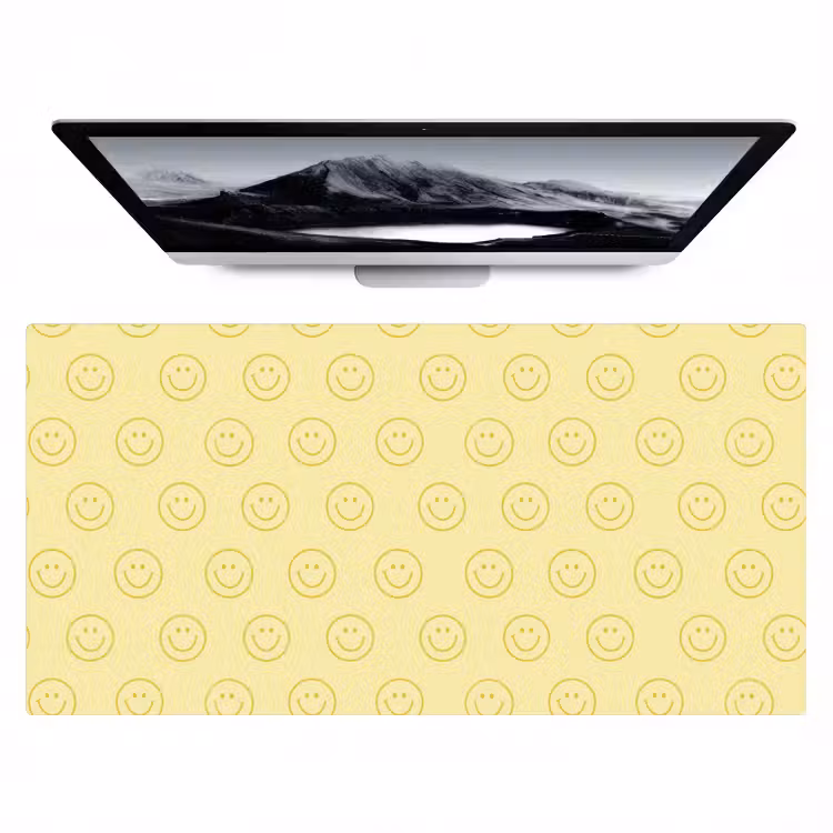 Smileys - Patroon - Retro - Zachtgeel Muismat XXL klein 681 -zzz3d